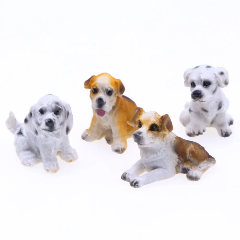 Resin Mini Animal Cute Pet Puppy Educational DIY Dollhouse Accessories Model Toy for Fairy Garden