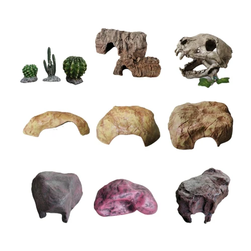 Resin Reptile Cave Hide Habitat Shelter Decor for Lizard Hermit Crab Spider Frog Amphibians