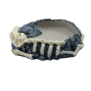 Resin Reptile Feeder Rock Water Dish Amphibian Reptile Bowl for Reptile Lizard Gecko Bearded Dragon Turtle