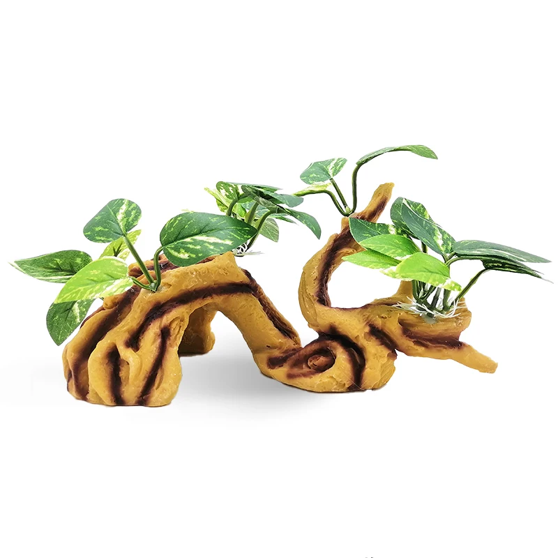 Resin Root Durable Rectangle Decorative Pet Box for Climbing Reptiles Living Room Essential Supplies