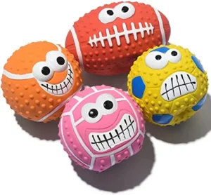 Resistant Dog Chew Balls Interactive Latex Rubber Dog Squeak Toys Soft Latex Rubber Dog Toy Ball Pet Latex Toy