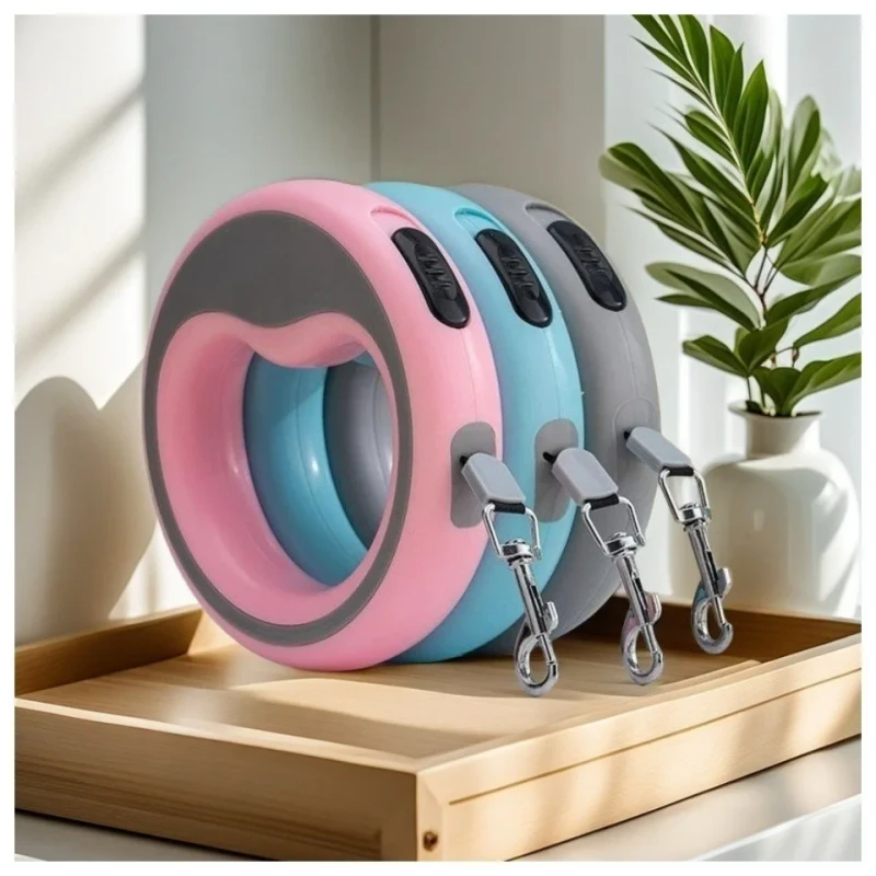 Retractable Dog Leash New ABS Round-Loop P-Rope Chain Explosion-Proof Automatic for Pets