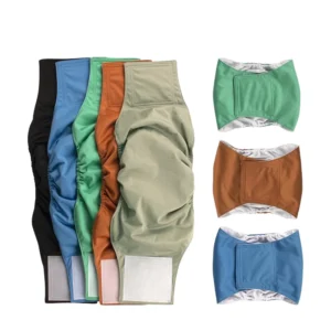 Reusable Dog Diapers Waterproof Polyester Fiber Poop Bags Washable Pul for Male Canine Care