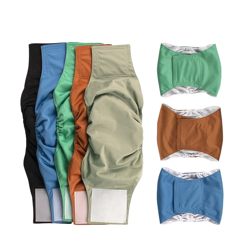 Reusable Dog Diapers Waterproof Polyester Fiber Poop Bags Washable Pul for Male Canine Care