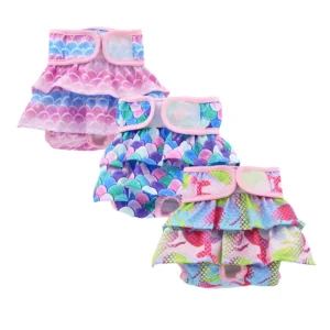 Reusable Dog Diapers for Small Medium Large Dogs Washable Doggie Puppy Wraps With Printed Feature