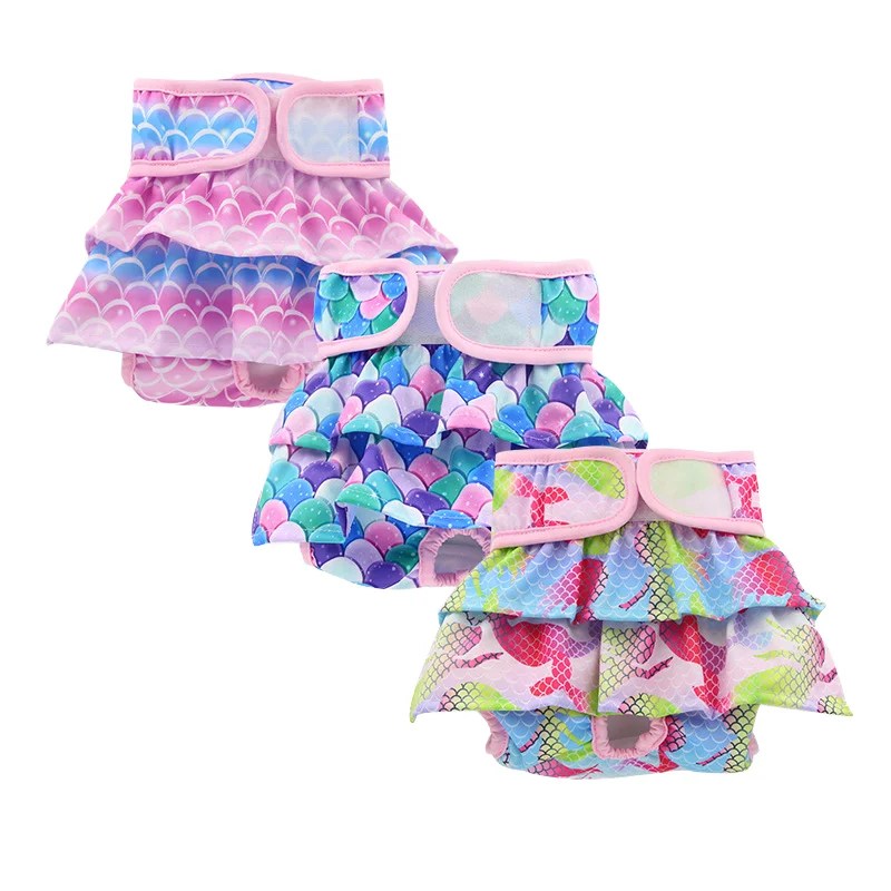 Reusable Dog Diapers for Small Medium Large Dogs Washable Doggie Puppy Wraps With Printed Feature