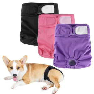 Reusable Puppy Diaper Washable Dog Diapers for Female Pet Dog Reusable Belly Band Wrap