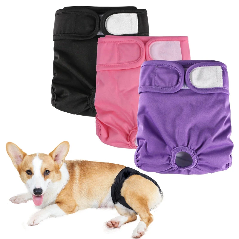 Reusable Puppy Diaper Washable Dog Diapers for Female Pet Dog Reusable Belly Band Wrap
