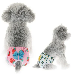 Reusable Washable Dog Diaper Pants for Dogs Cats Small Animals Urine Absorbent Function Polyester Material Printed Design