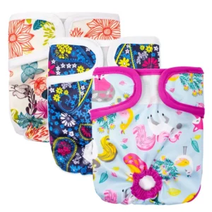 Reusable Washable Dog Diapers Female (3 Pack) Highly Absorbent Doggie Diapers