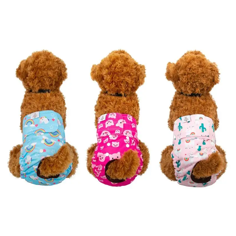 Reusable Washable Dog Diapers for Female Pet Fashion Design Belly Band Wrap with Multiple Sizes