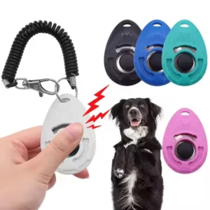 Rich RICH A002 Plastic and Stainless Steel Dog Training Clicker with Wrist Strap and Sound Stop Barking Agility Whistle