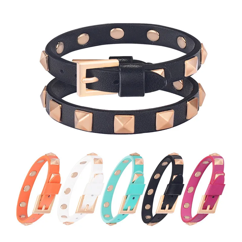 Rivet Leather Cat Dog Collar Adjustable Soft PU Pet Collar for Small Medium Dogs and Cats