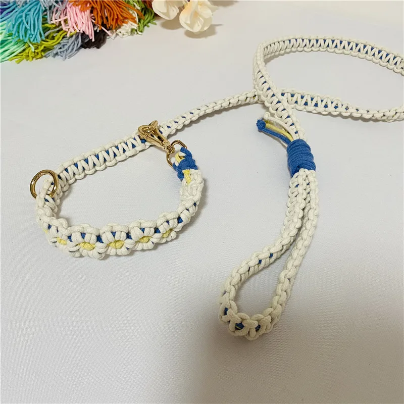 Rope Leash P Chain 2 in 1 Leash with Flower Design