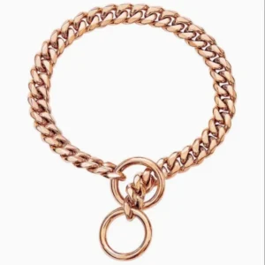 Rose Gold Dog Collar 11mm 15mm 19mm Stainless Steel Cuban Link Chain Collar