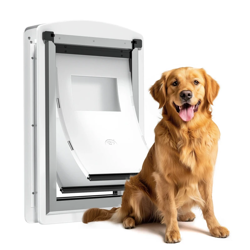 Round Durable Access Flap for Dogs Iron Frame Pet Door Controlled Access for Pet Care All Seasons