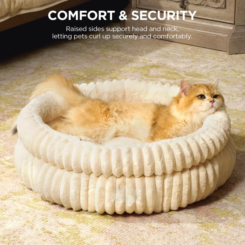 Round Pet Bed Thicken Dog Beds Non Slip Pet Accessories for Small Dogs and Cats Indoor Luxury Pet Beds