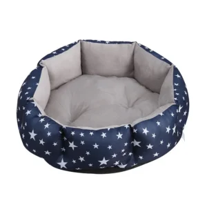 Round Pet Sleeping Plush Beds Dog Polyester Fill Solid Pattern Machine Washable Eco Friendly