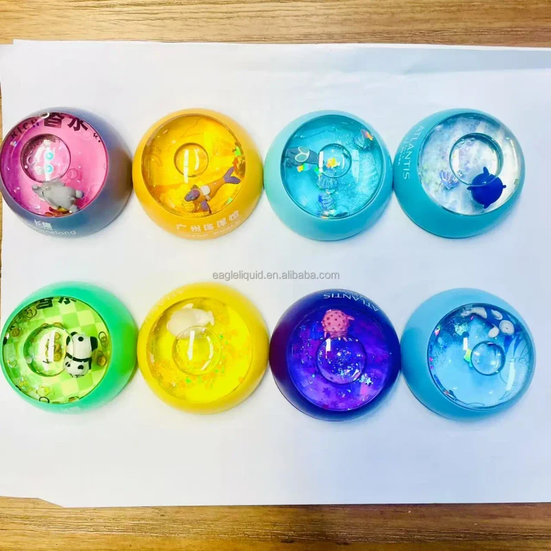 Round-shaped Acrylic Custom Kids Aqua Aquarium Decoration Liquid Water Oil Floater Magnetic