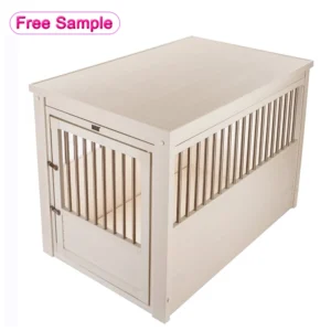 Rustic Heavy Duty Wooden Pet House Large Medium Dog Crate Furniture Decorative End Table Kennel with High Visibility Easy Use