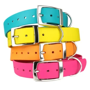 S-L Macaron Color Waterproof Durable PVC Pet Collar Adjustable Anti Pull Dog Cat Training Collar