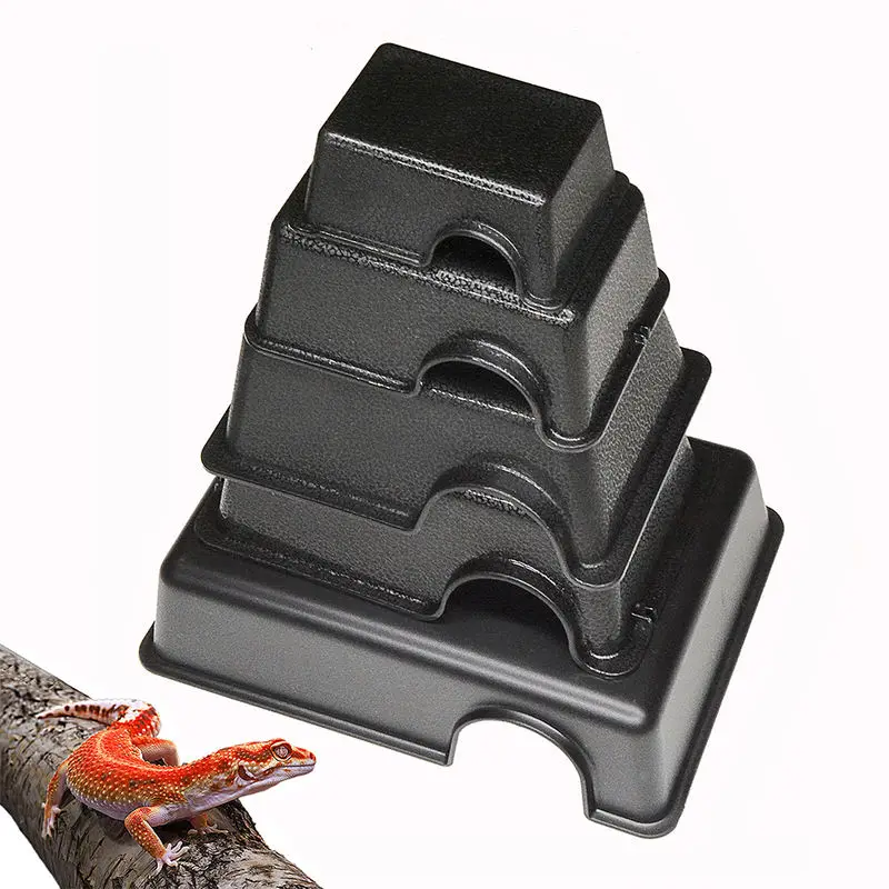 S M L XL Large Plastic Reptile Hideaway Cave for Snake Gecko Ball Python & Lizard Small Animal Use
