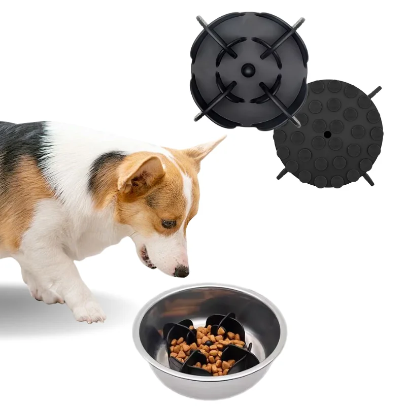 S Size Eco friendly Pet Supplies Silicone Dog Bowl Insert Dog Cat Food Water Feeding Lick Mat Non slip Pet Slow Feeder Dog Bowl