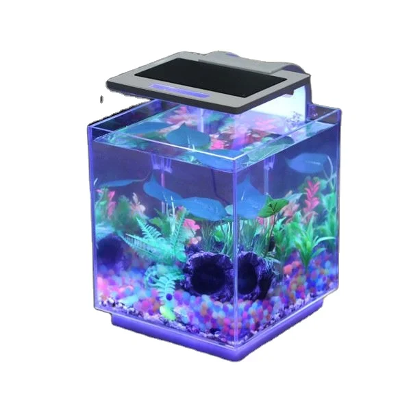 SUNSUN Eco Friendly Square Glass Aquarium Fish Exporter in Kerala 250*240*355mm 6W AC 110-240V for Table Decoration ATK-250