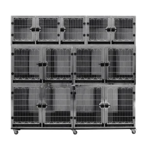 SUS304 201 Stainless Steel Dog Cat Modular Cages Bank for Pet Shop Dog Kennel
