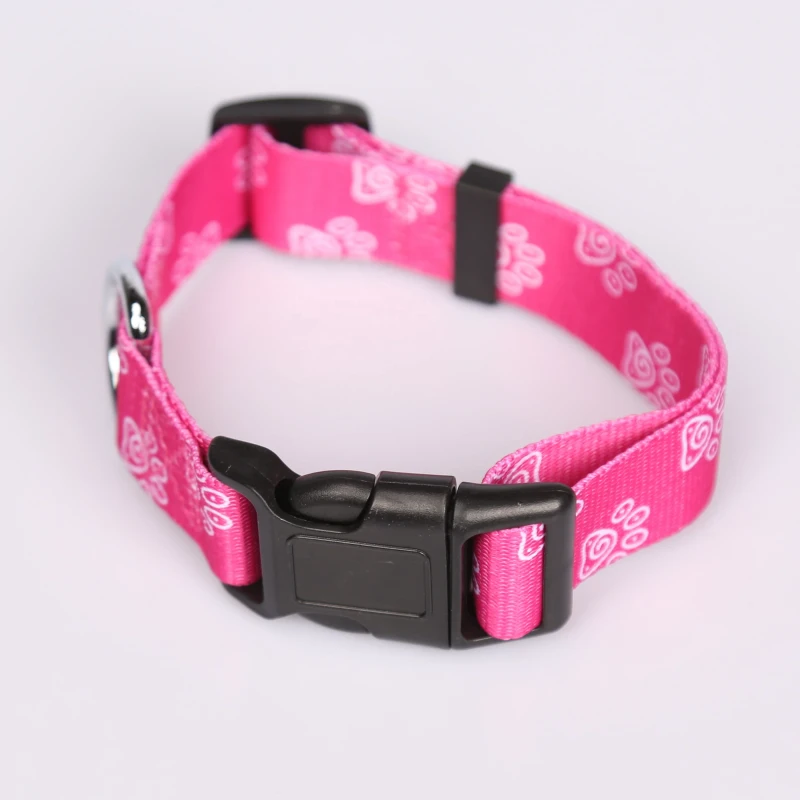 Safety Plastic Adjustable Pet Collar with Solid Pattern and Ribbons Polyester Strap for Puppy Medium Large Dogs Accept Custom