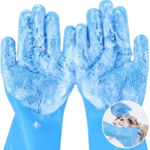 Scrubber Washing Dishwasher Bathing Soft Durable BPA Free Waterproof Silicone Gloves for Pet Dog Cat Massage Dishwashing