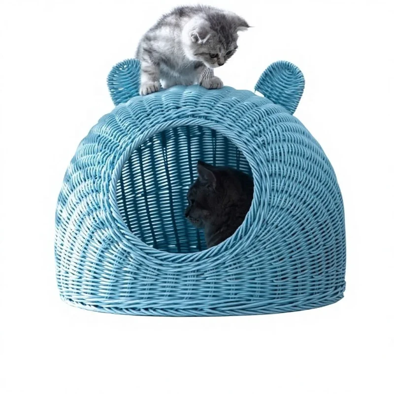 Seasonal Dog Supplies Solid Wicker Woven Handmade Removable Washable Indoor Use Pet Bed Climbing Frame Accessories