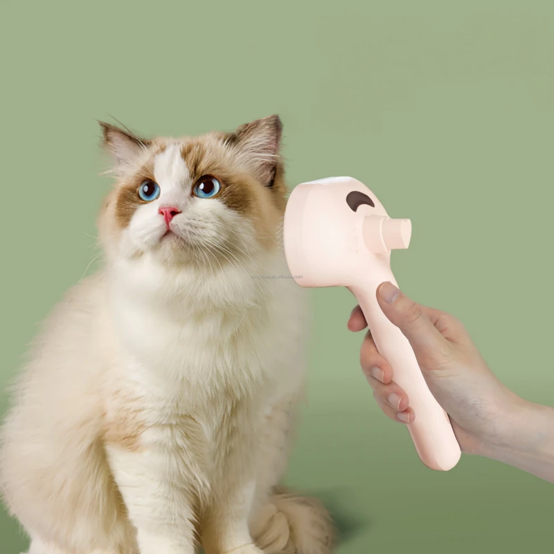 Self Cleaning Hair Remover Comb Cat Massage Comb Dog Spray Comb Removes Hair Stainless Steel Pet Grooming Products