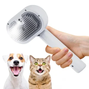 Self-Cleaning Pet Hair Remover Comb, Small Steam Spray Grooming Brush for Dogs & Cats
