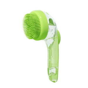 Self Cleaning Plastic Long Handle Slicker Bath Massage Brush for Dogs and Cats
