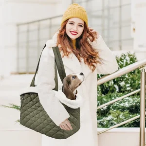 Senful Factory Supply Fashion Quilted Eco Friendly Portable Traveling Dog Cat Pet Carrier Bag 7KG Open Top All Seasons
