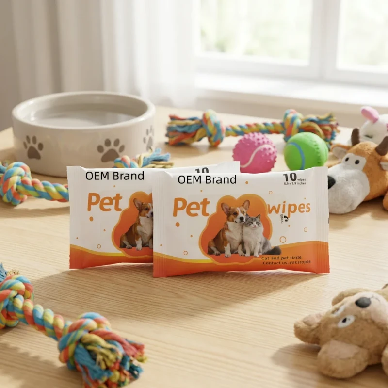 Sensitive Skin Dog Cat Pet Soft Wipes Non Irritating Customizable Fragrance Spunlace Material Multipurpose Grooming Paw Eye Wet