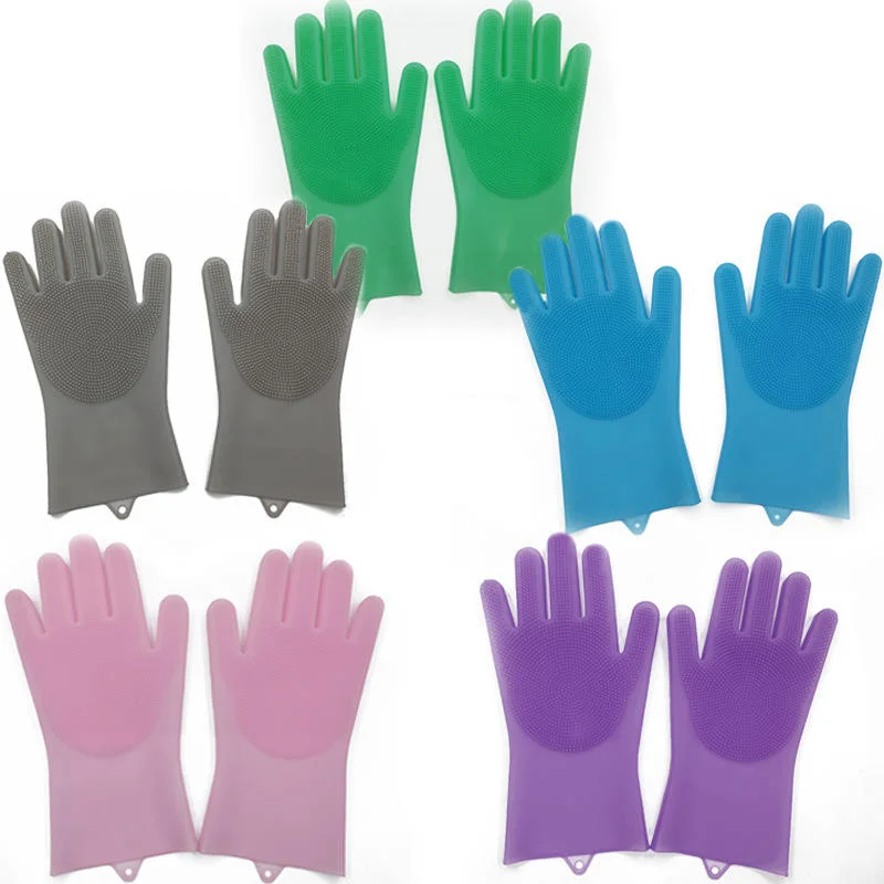 Silicone Bristle Soft Cleaning Gloves for Dog and Cat Pet Grooming Bathing Cleaner for Hair Removal