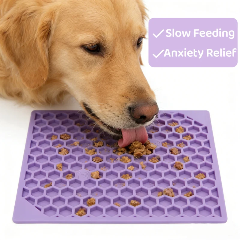 Silicone Dog Lick Mat Slow Feeder Bowl Pet Cat Anti Slip Food Grade Feeding Bowl Eco Friendly Pet Products