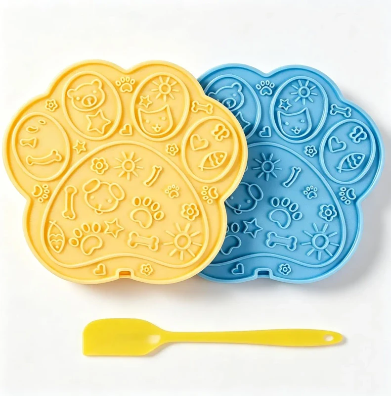 Silicone Dog Lick Mat With Suction Cups Anxiety Relief Bathing Grooming Freezable Slow Feeder Dog Enrichment Pad
