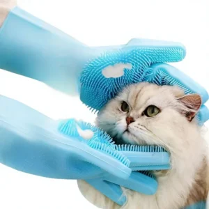 Silicone Pet Bath Glove Brush for Dogs and Cats Food Grade Non Toxic Massage Deep Cleaning Waterproof Bathroom