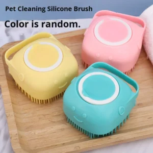 Silicone Pet Shower Brush Bathing Supplies Brush Cleaning Massage Scrubbing Comb for Cats & Dogs CN with Custom Logo