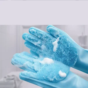 Silicone & Plastic Pet Grooming Gloves Bath Brush for Hair Removal Cat Hair Cleaning Products