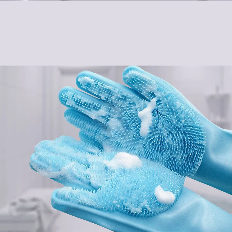Silicone & Plastic Pet Grooming Gloves Bath Brush for Hair Removal Cat Hair Cleaning Products