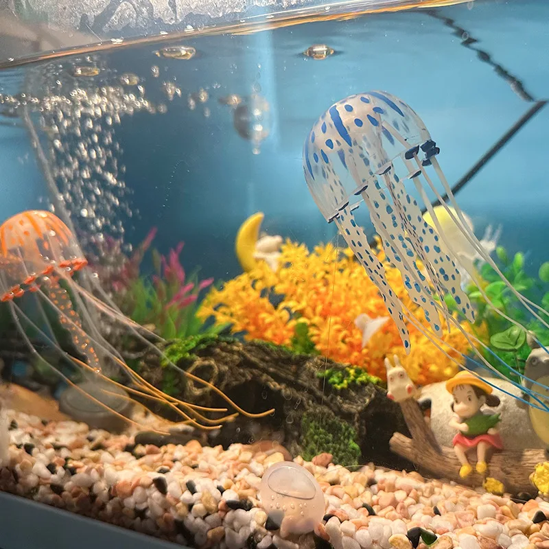 Silicone Realistic Floating Jellyfish 5cm Large Aquarium & Landscaping Decoration Made in China