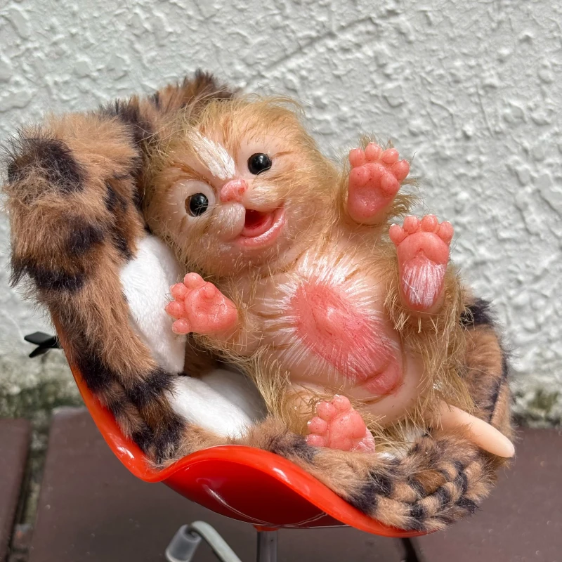 Silicone Reborn Animal Dolls 5 Inch Soft Lifelike Mini Cat Realistic Cute Toy