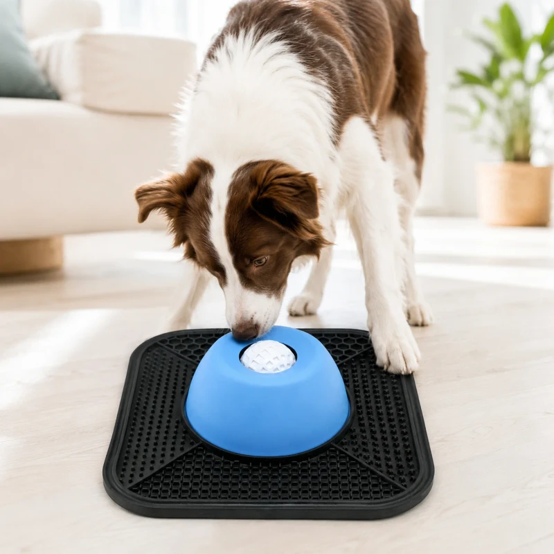 Silicone Slow Feeder Bowl Pet Lick Mat Non Slip Waterproof Dog Cat Feeding Dish for Liquid Treats Anxiety Relief