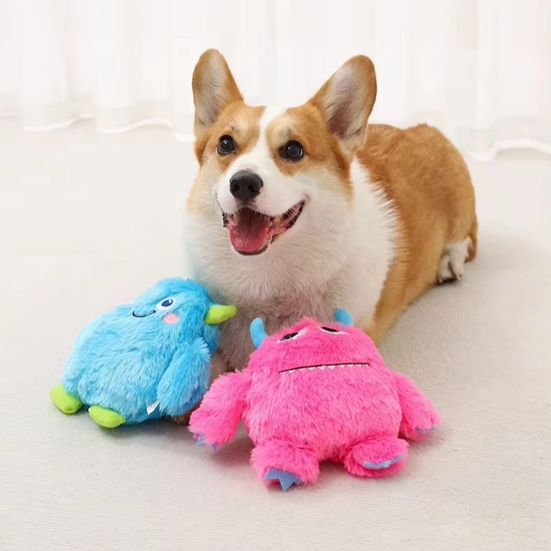 Simple Cute Soft Pet Dogs Bite Chew Squeaks Plush Teeth Cleaning Training Durable Dog Toys