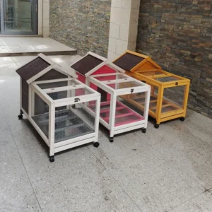 Simple Multi Pet Cage Rabbits Guinea Pigs Hamsters Squirrels Wooden Frame Latched Lid Mesh Panels Extra Large Household Use