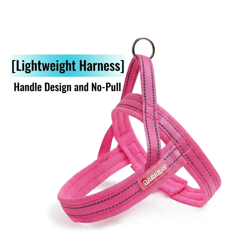 Simple Nylon Reflective Dog Harness Eco friendly Breathable Soft Mesh Pet Harness and Lead with Easy to Wear